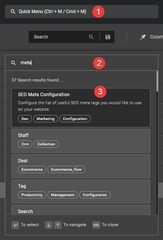 quick menu - metas - Nilead platform