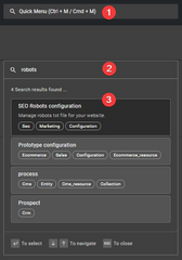 quick menu - robots - Nilead platform