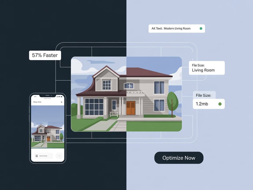 How should real estate websites handle image optimization for SEO and performance? real-estate-image-seo-performance-and-rankings