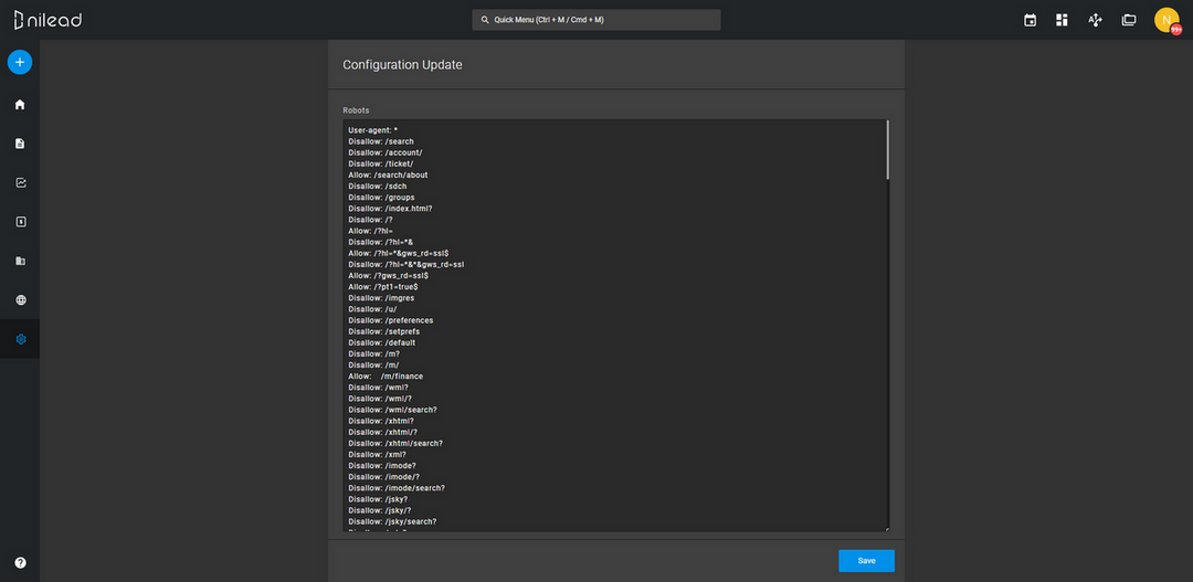 robots file seo - robots - Nilead platform