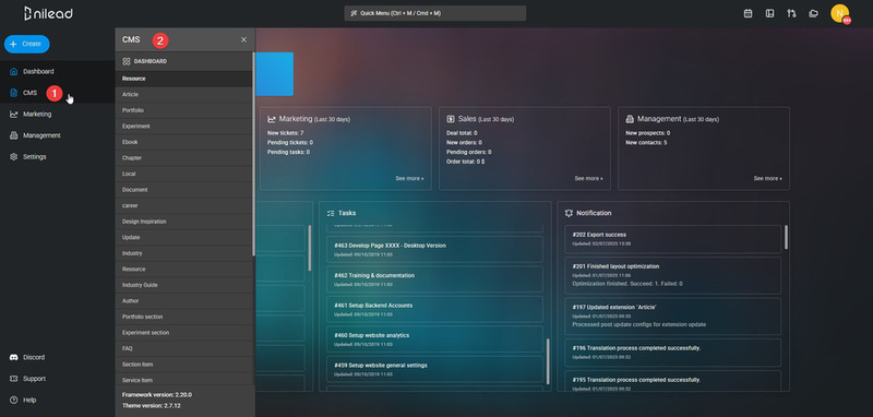 cms access - nilead platform
