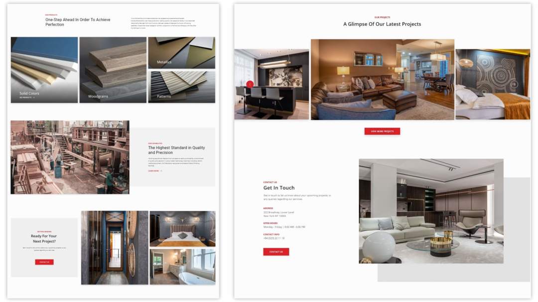 website design for furniture manufacturer