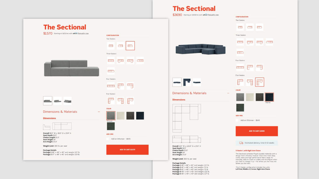 furniture retail store web design