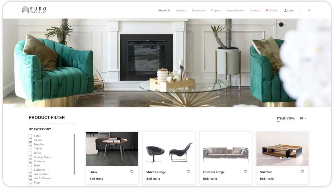 furniture retail web design