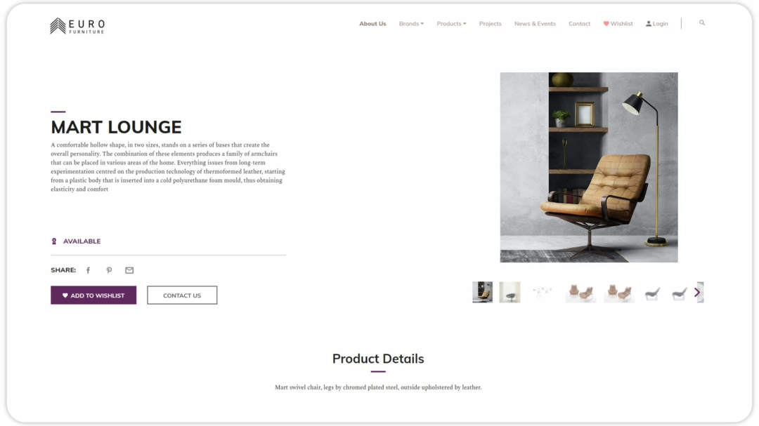 furniture retail website design