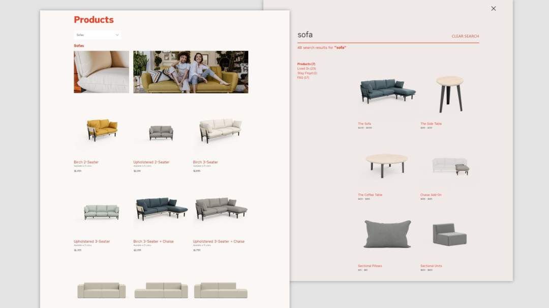 web design for furniture retail store