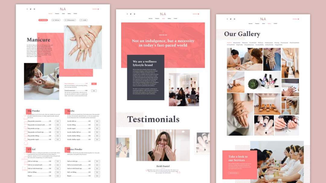 nail salon website design services