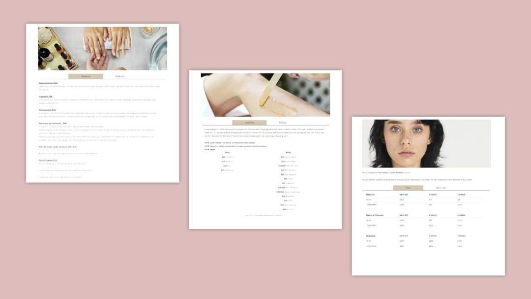 web design for nail salon