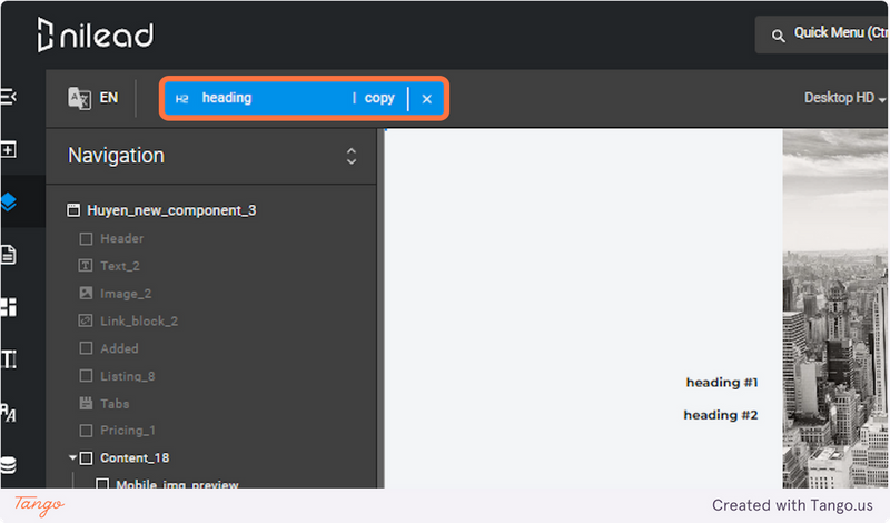 Step 4 Navigate to the Target Element or Section 2