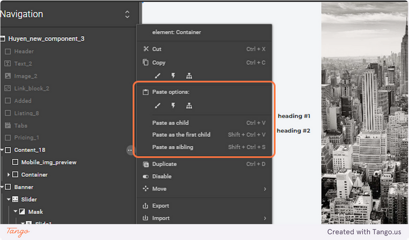 Step 4 Navigate to the Target Element or Section